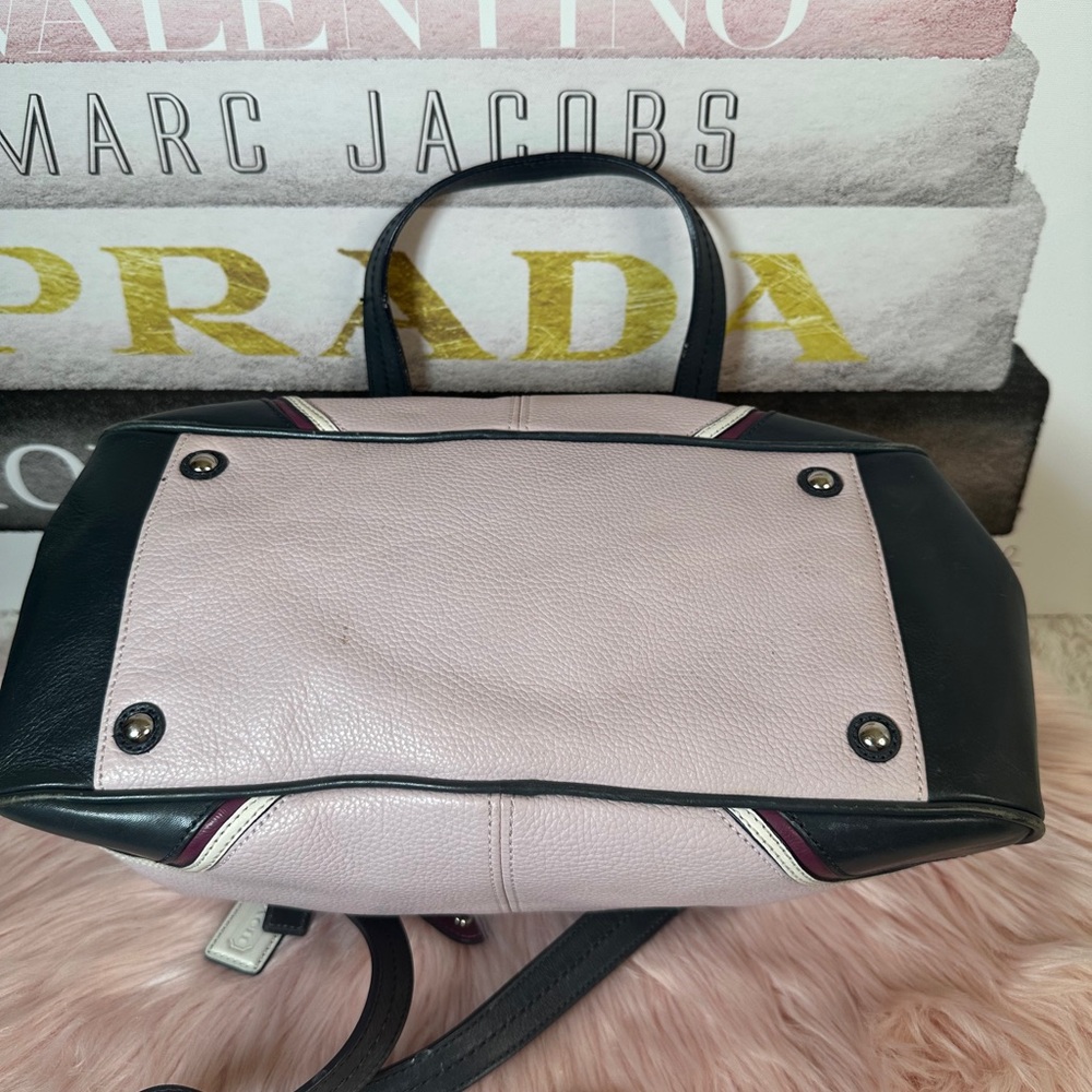 Coach Pink and Navy Satchel with Structured Design - Picture 12 of 17